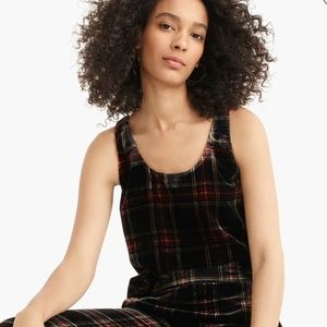 J Crew Stewart Tartan Velvet TankSz 8